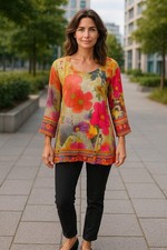 Digital Printed Cotton tunic, Multi clr, Short Kurti, Soft and Breathable Top 4