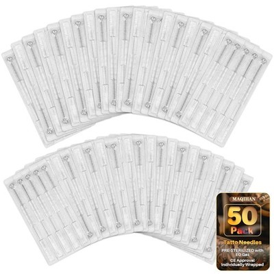 MAQIHAN Tattoo Needles Set- 50PCS Disposable Mixed Tattoo Needles 3RL, 5RL, 7RL,