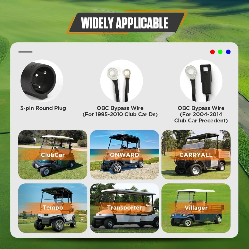 Golf Cart Charger 48 Volt Club Car 15AMP 48 Volt Golf Cart Battery Charger for C - Image 4 of 4