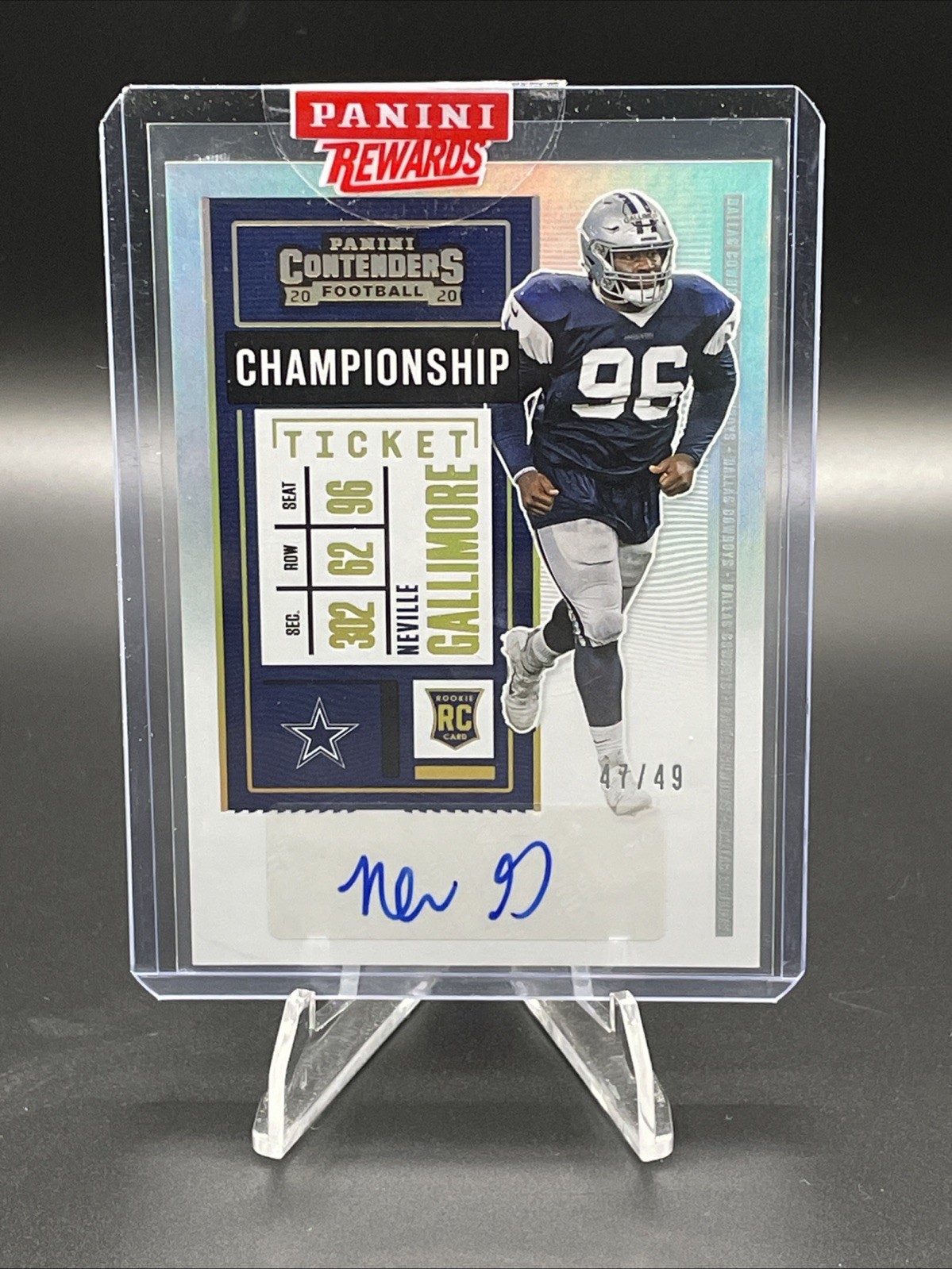 Neville Gallimore Panini Contenders #175 Autograph-Championship