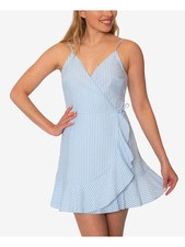SPEECHLESS Womens Spaghetti Strap Surplice Neckline Mini Sheath Dress