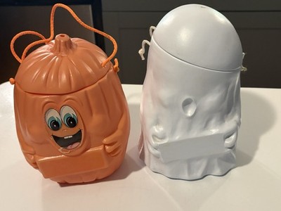 1989 Milky Way Snickers Ghost Pumpkin Plastic Mars Candy Buckets Blow Mold Read