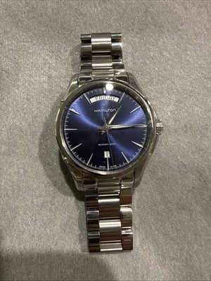 Hamilton Jazzmaster Blue Men's Automatic Watch Stainless Steel Band - H32505141
