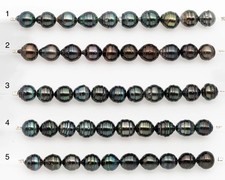 9-10mm Tahitian Pearl in Short Strand with All Natural Color with High Luster a