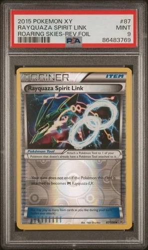 2015 Pokemon XY Roaring Skies Rayquaza Spirit Link Reverse PSA 9 POP 6 NO 10S
