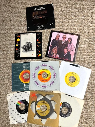 RARE LOT 7" vinyl 60's 70's Classic Rock Garage 45's incl BEATLES + some PS's
