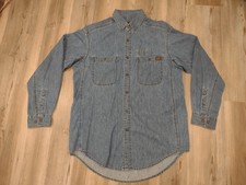 Wrangler RIGGS Workwear Mens 100 Cotton Denim Long Sleeve Shirt Size Large