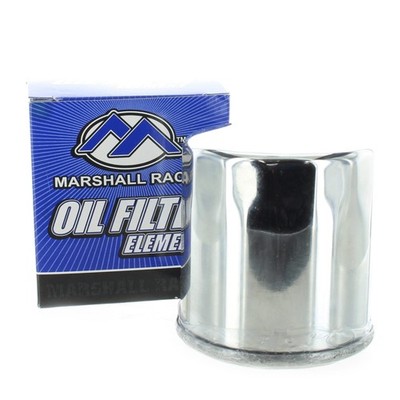 Marshall Racing New Chrome Oil Filter 1987-2011 Motorcycle 89-3530