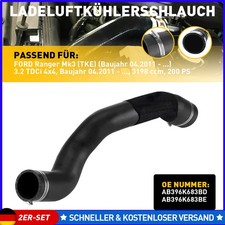 2x Turboschlauch Ladeluftschlauch für Ford Ranger Mk3 TKE 3.2 TDCi 1722306 11+