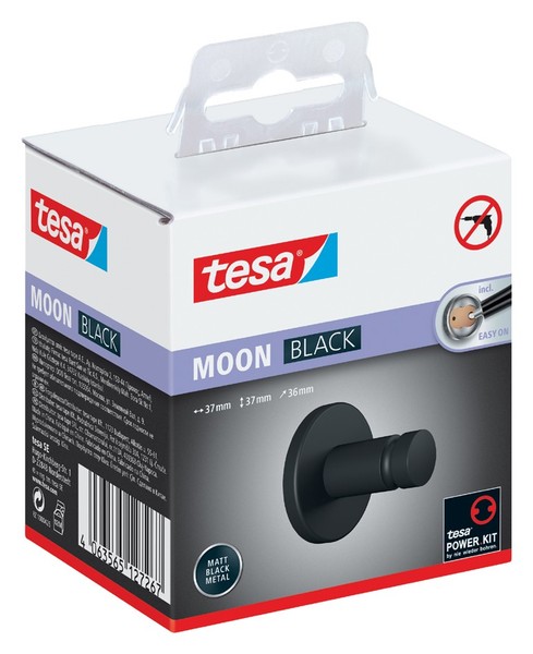 Tesa Handtuchhaken Moon Black Schwarz-image