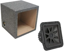 Kicker 44L7S124 Solo-Baric 12 Square Sub & ASC 112SQ Single Sub Box Enclosure