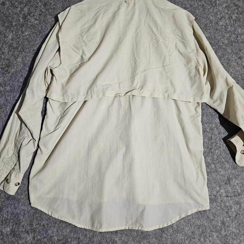 Camisa All-American Fisherman Para Hombre Mediana Beige Manga Larga Pesca Exterior Nylon Foto 2 de 4