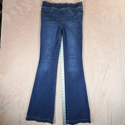 Spanx Womens M Regular High Rise Flare Jeans Stretch Denim Slimming