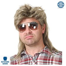 Mullet Wig for Men Blonde 80s Costume Party Cosplay Halloween Accessory Heat