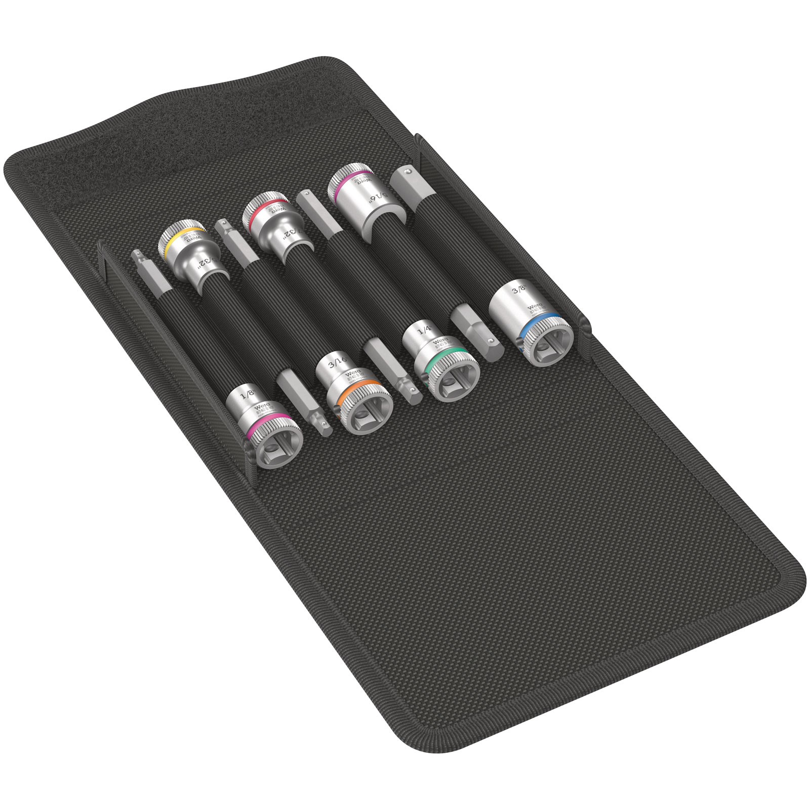 Wera 8740 B HF Imperial 1 Zyklop In-Hex 3/8"" Bit-Socket Set 7pc