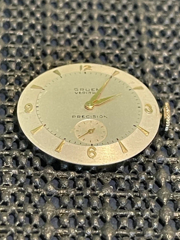 Movimiento Reloj Bolsillo Vintage Gruen Veri-Thin Precisión 17 Joyas Foto 2 de 4