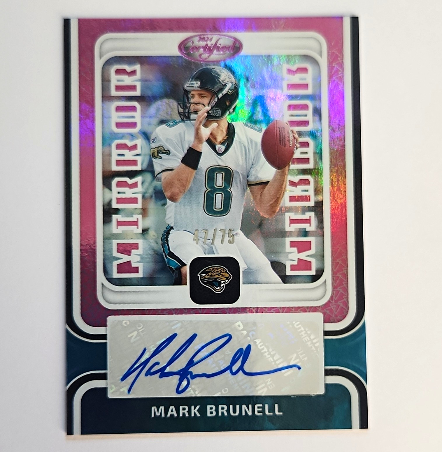 Panini 2024 Certified Mark Brunell Jaguars Mirror Signatures Pink Auto #MS-MB