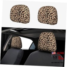 Car Seat Headrest Covers Universal Size Soft Breathable Leopard Cheetah Print