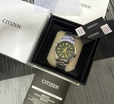 Citizen Collection BM8180-71W Men Watch NEW Eco-Drive Green Dial Stainless Steel