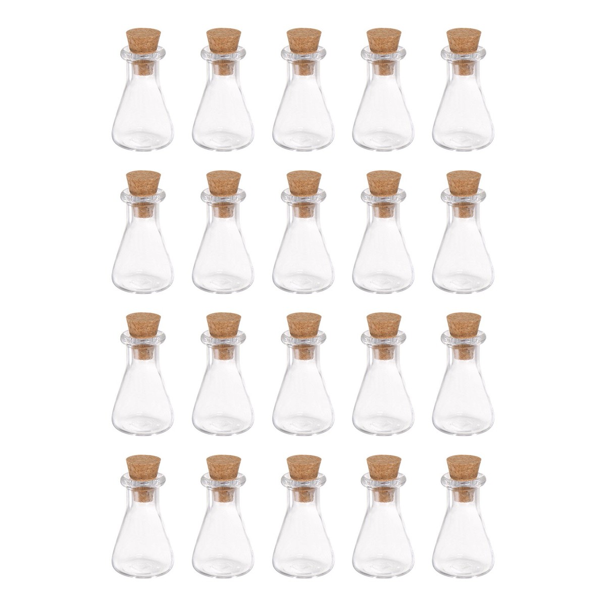 Warmhm 2 vasetti in vetro a forma di cuore con coperchio in sughero, 50 ml, trasparenti