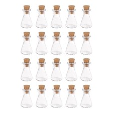 20pcs Mini Glass Bottles with Cork Flask Shape Wishing Bottle
