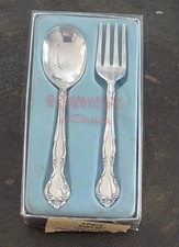 Vintage Oneida Community Silverplate Affection 2 Piece Baby Set Spoon And Fork