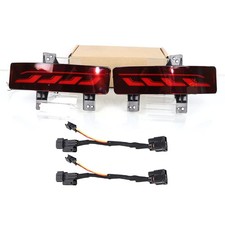 Red Lens Full LED Bumper Reflector Lights Tail Brake Rear Fog Lamps For Honda CR