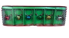 NEW Pier 1 Imports Set 6 Drink Charms Christmas Jingle Bells Holiday Wine Party