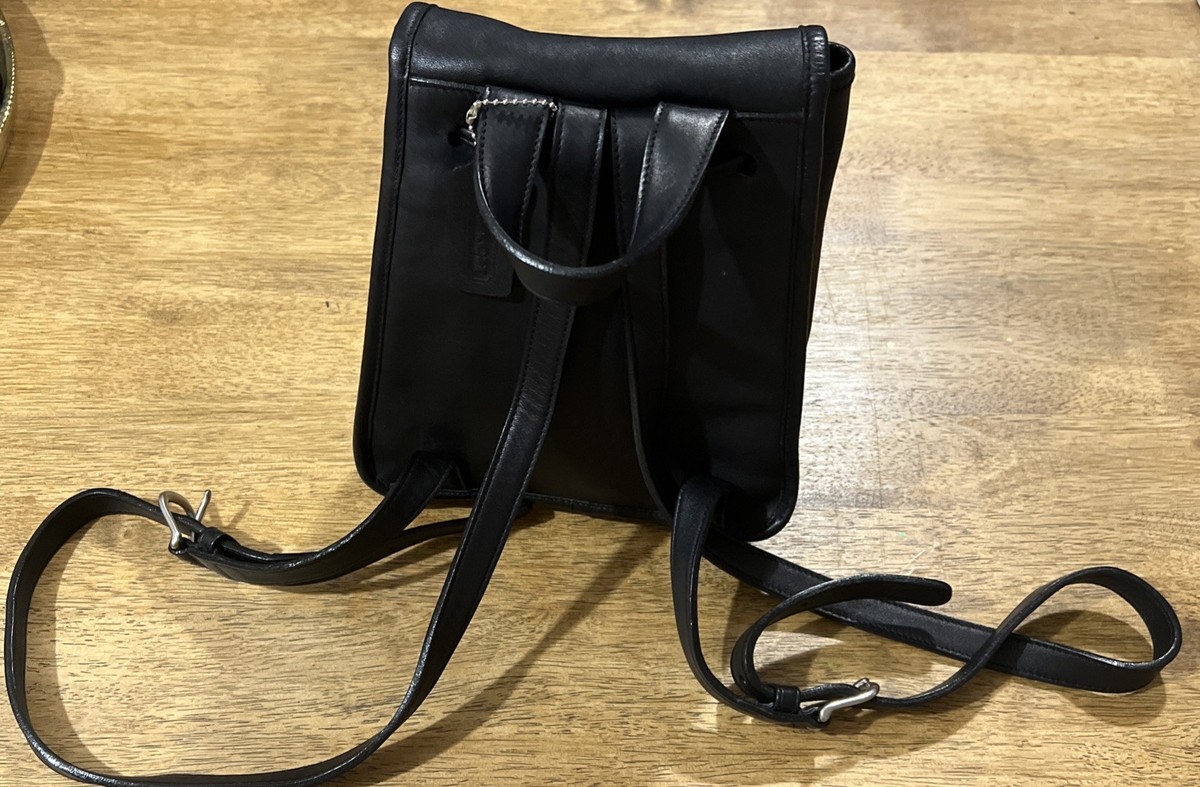 Vintage Coach 9960 Backpack Black Leather Silver Hardware | eBay