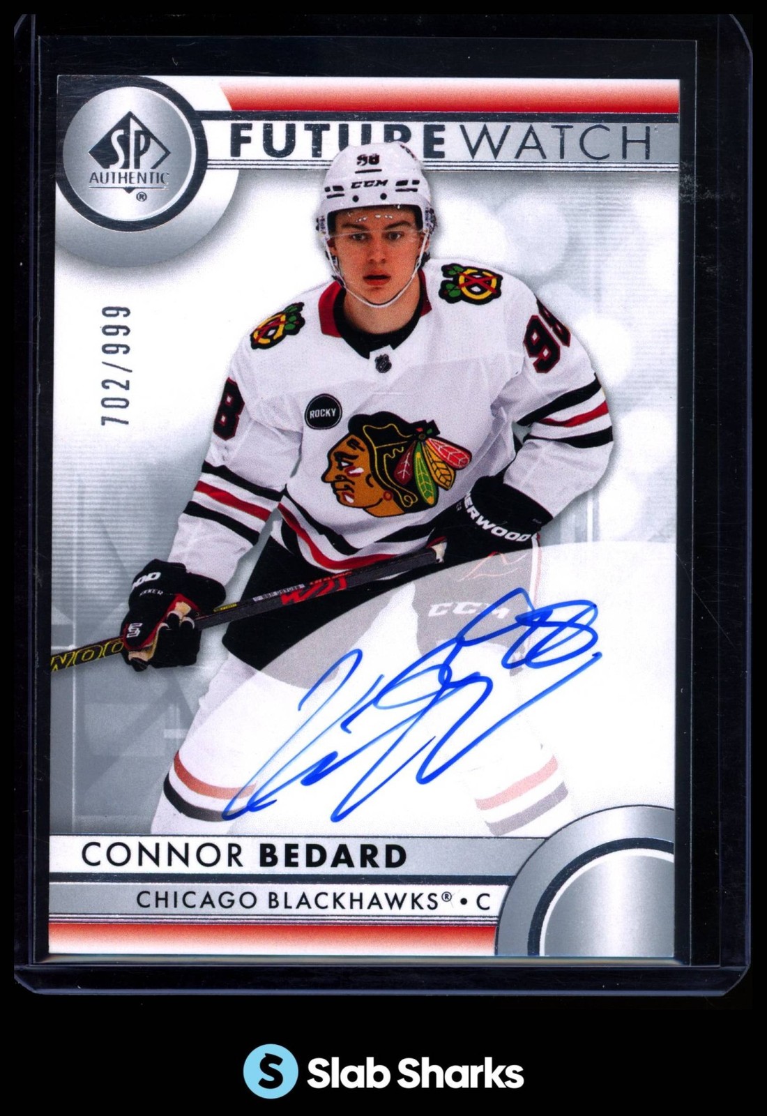 2023 UPPER DECK SP AUTHENTIC #110 CONNOR BEDARD FUTURE WATCH AUTO ROOKIE RC /999