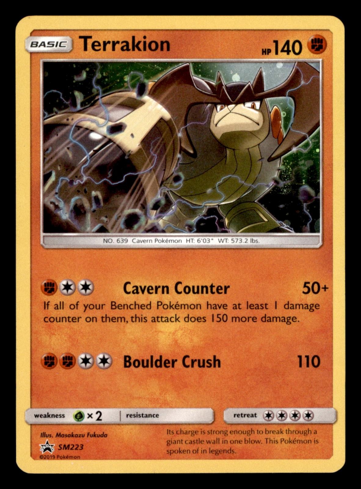 Terrakion - SM223 Holo Promo Sun & Moon Promo Pokemon Lightly Played