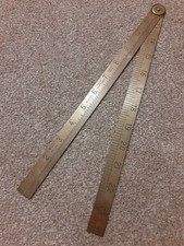 A Beautiful Rabone Chesterman No1494 Folding Brass Rule. Military Marked 1967.