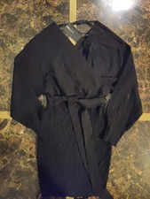 Fashion Nova Just Between Us  Sweater Midi Dress Black New