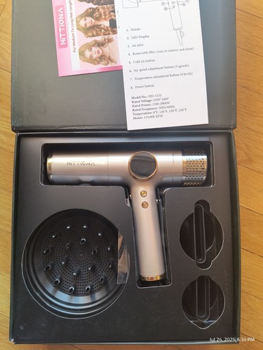 Hittiona Secador de Pelo Iónico Difusor Secado Rápido Profesional Doble Voltaje Secador de Pelo - Imagen 3 de 10