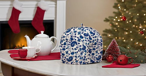 Turquoise Blue White Cotton Handmade Designs Tea Cozy Creative Tea Cosy Indian M - Picture 2 of 6