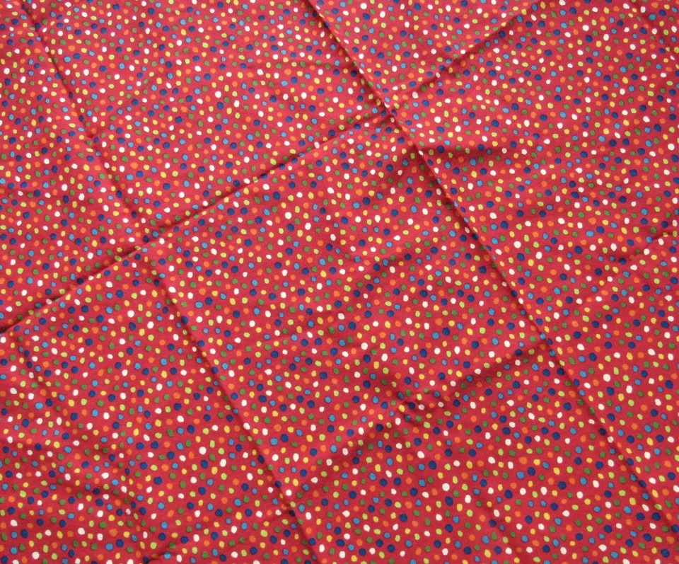 1-1/3+ yds x 45" w RED Abstract Polka Dots FUN Home Decor Fabric Pillows Totes - Image 2 of 3