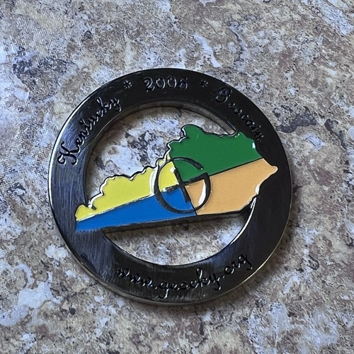 Kentucky 2006 Geocoin UNACTIVATED Trackable Map Cutout SILVER CoinsAndPins.com