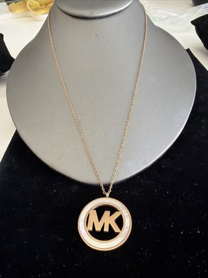 Michael Kors Rose Gold Tone Logo Necklace