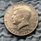 1976 D  Kennedy Bicentennial Error Coin OBVERSE ERROR on his CHEEK & DIE CHIPS