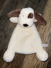 ebba Plush Dog Lovey Blanket Toy- White /Brown Dog- ultra soft