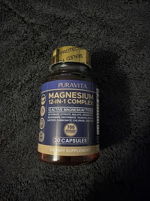 Puravita Magnesium Complex 700Mg 12 in 1 Magnesium Supplement with Glycinate, Ci