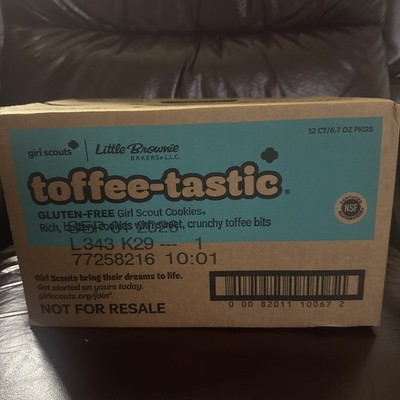 Girl Scout Toffee-tastic Gluten Free Cookies Case 12 Boxes 