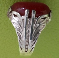 VINTAGE RING RUBY NATURAL SILVER 925 STONE STERLING HANDMADE