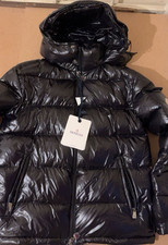 Moncler Men’s Black Hooded Quilted Puffer Jacket M Regular Nylon Zip Logo NWT