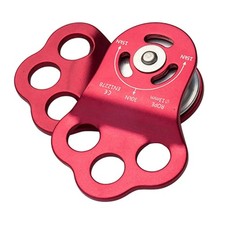 30KN Professional Climbing Aluminum Triple Attachment Pulley Hitch Arborist Red