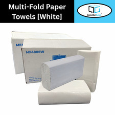 9.05" x 9.05" Multi-Fold Paper Towels White 1 Ply Paper 8000 Sheets