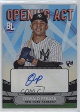 2023 Topps Big League Opening Act Blue Foil Oswald Peraza #OAA-OP Auto 00jz