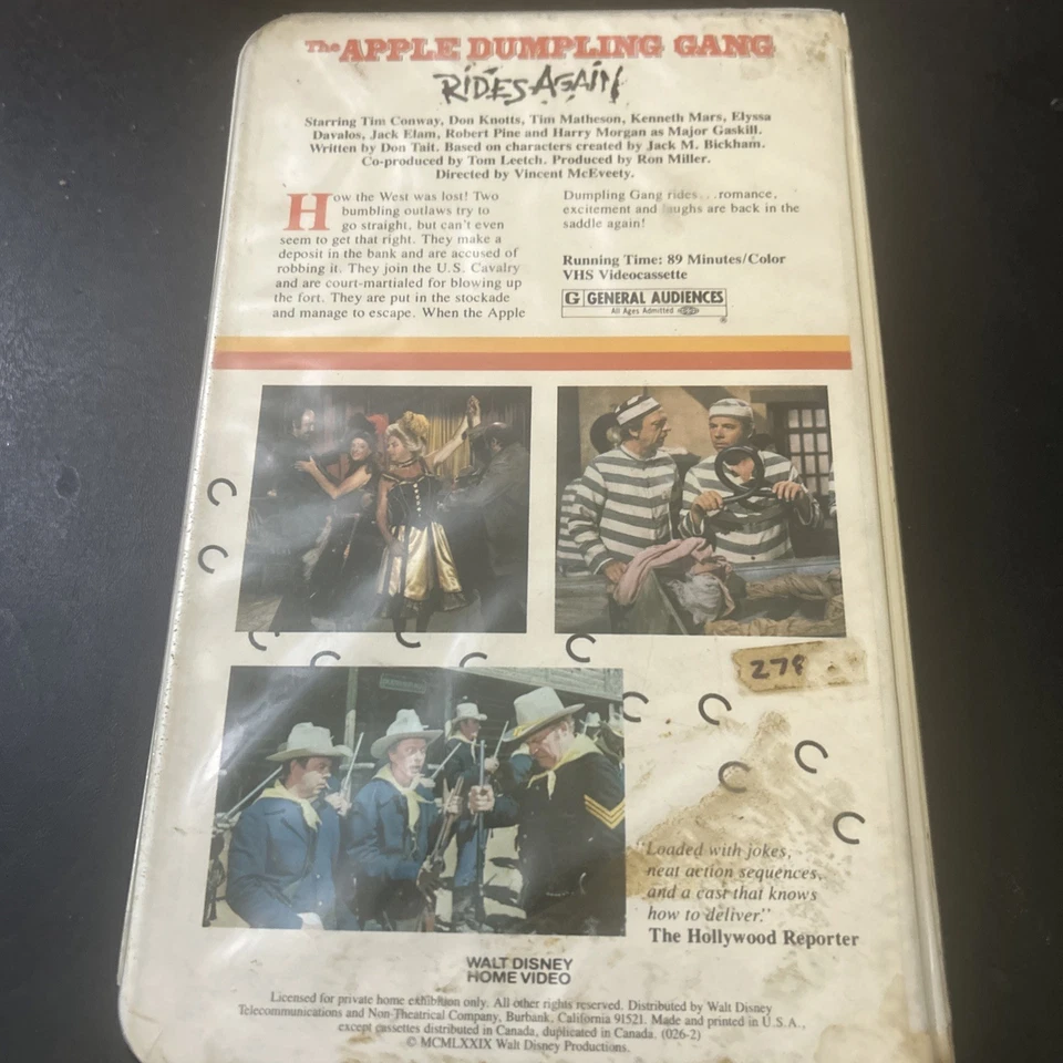 The Apple Dumpling Gang Rides Again VHS Tape 1979 Walt Disney Home Video RARE - Image 2 of 4