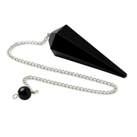 Obsidian Pendel WüNschelrutengäNger Edelstein Schreiender Schwarzer Kristall ...