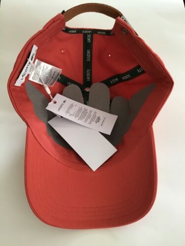 Tu-One Mens Crocodile Logo Lacoste Baseball Cap Hat Red Strapback Adjustable New - Picture 4 of 5